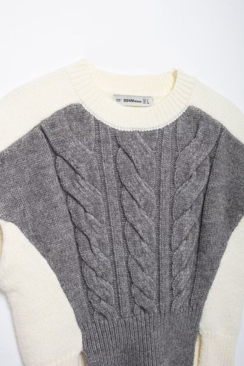 Women's clothing 2024 autumn and winter new versatile drawstring patterned knitted vest_voghion.com