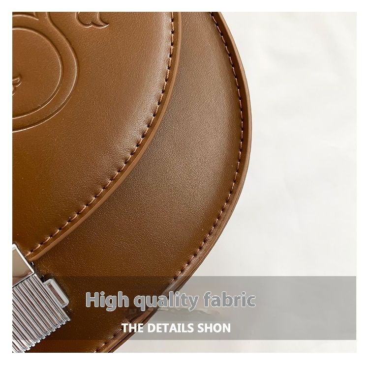 Borsa a tracolla alla moda con fibbia ascellare casual versatile texture popolare Saddle da donna 2024_voghion.com