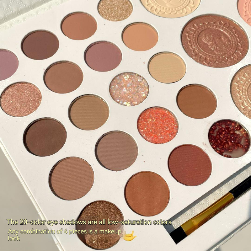 FrankColor Cardamom Age 26 color eye shadow plate high gloss powder blusher pearl matte glitter powder eye shadow with_voghion.com