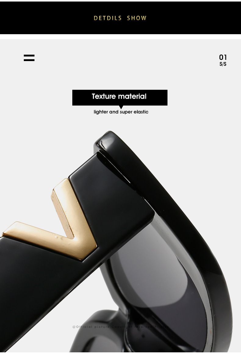 Retro Cat eyt Frame Donna V Occhiali da sole Uomo Moda Rettangolo Occhiali da sole in gelatina con cerniere in metallo UV400_voghion.com