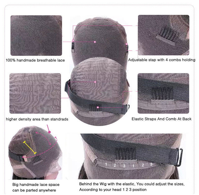 Parrucca Bob corta diritta Evidenziata parrucche frontali in pizzo trasparente per capelli umani per le donne Biondo miele Ombre Evidenzia parrucca in pizzo 13x4_voghion.com