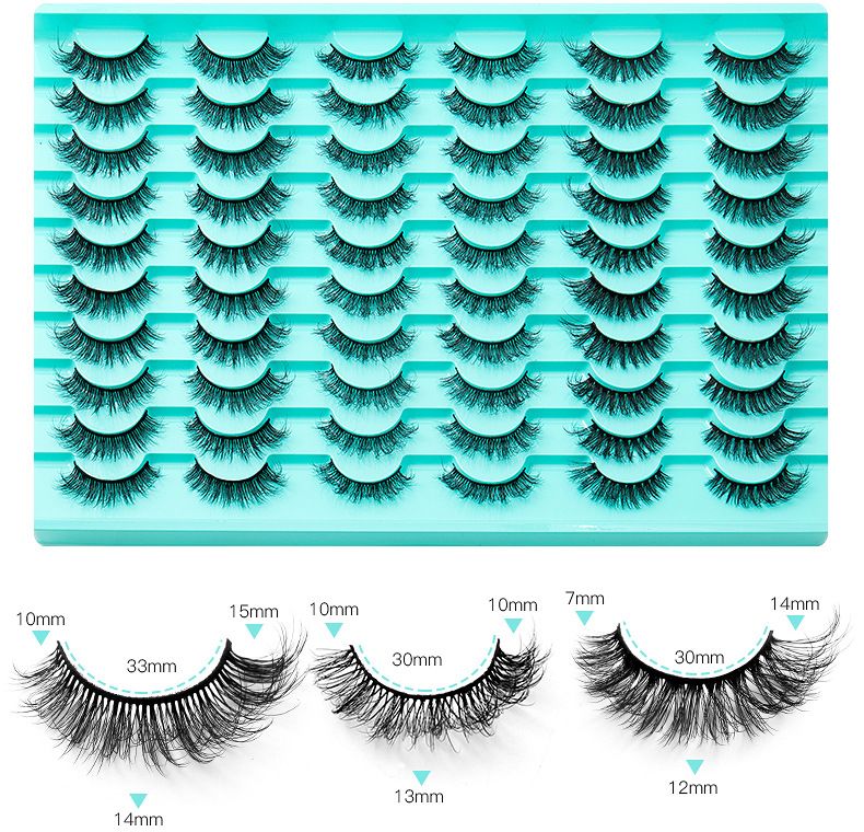 Lash extension set 30 pairs of mixed mink hair eyelashes simulate thick natural eyelashes_voghion.com