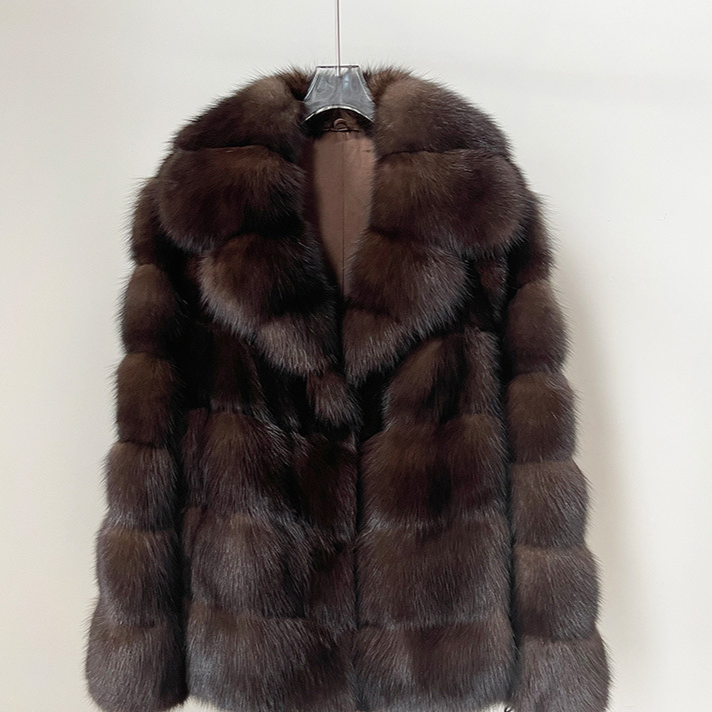 Damenbekleidung 2024 neuer Zobel High-End Second Hand Nerzmantel Textur Herbst und Winter dick warm Mode Schnitt Rille Kunstpelz_voghion.com