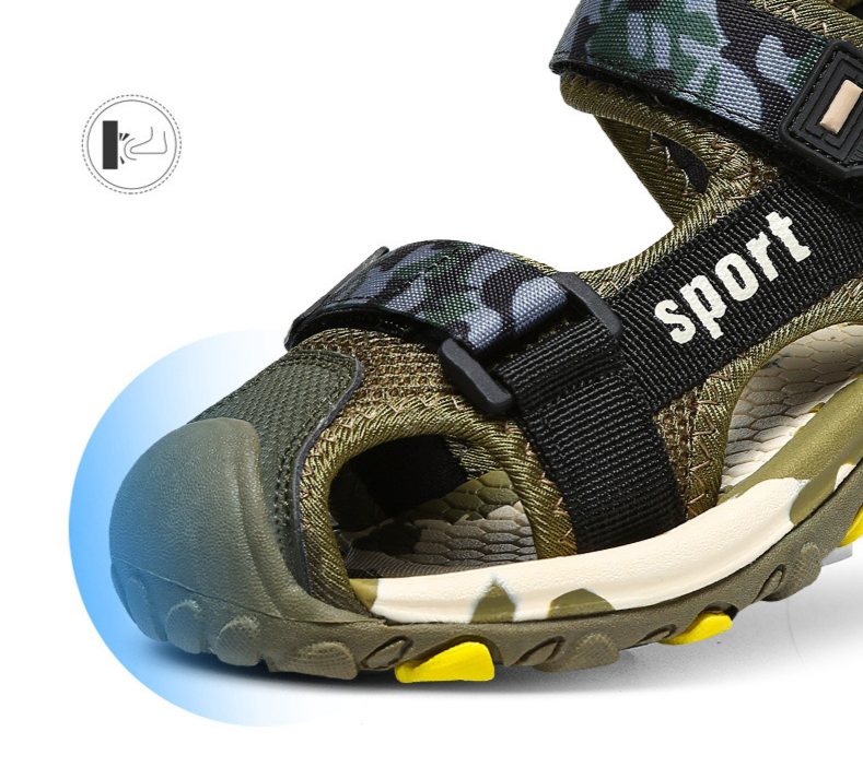 Kinderschuhe Sandalen Sommer Sport Freizeit Anti Kick Jungen Sandalen Mittlere und Große Kinder Strandschuhe_voghion.com
