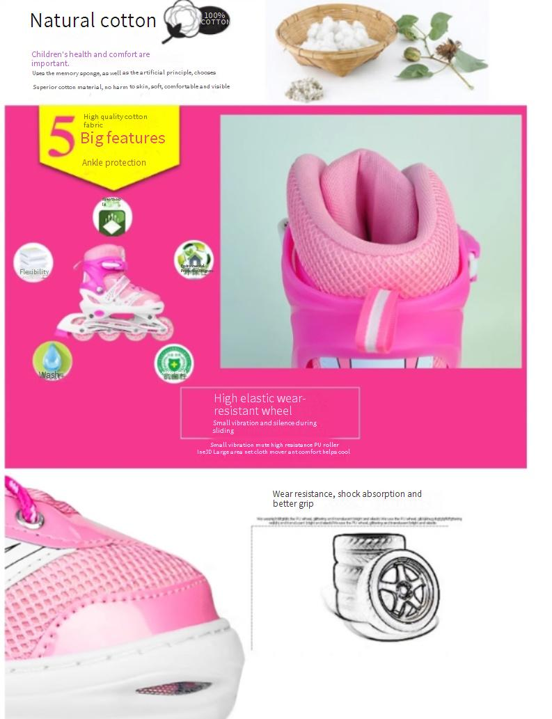 One Piece Of Skates For Children Full Set Of Roller Skates For Beginners 6 8 12 Years Old Boys And Girls_voghion.com