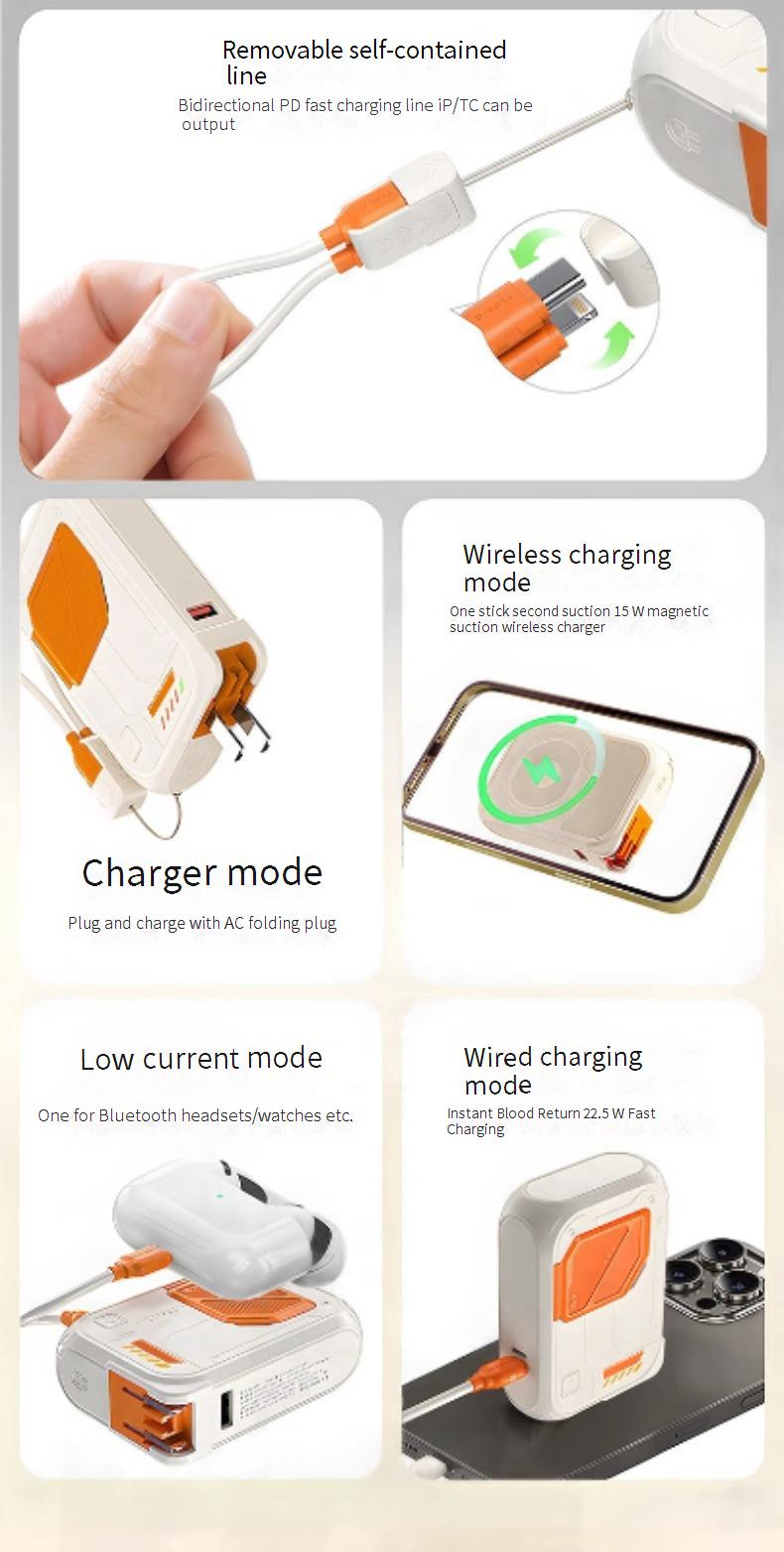 Power Bank 50000 mAh, caricabatterie 2 in 1, 20000 M, ricarica wireless magnetica, power bank mobile con logo personalizzato_voghion.com