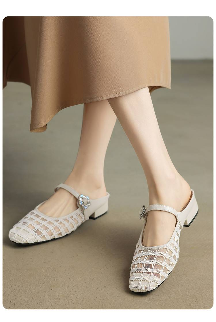Cameido Schlichte und alltägliche Mesh-Freizeitschuhe mit quadratischer Zehenpartie für Damen_voghion.com