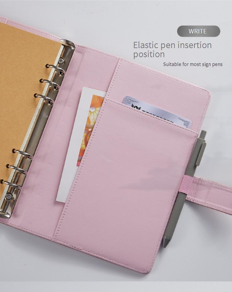 A6 & A5 Holographic Pastel Binder Notebook - Refillable Planner With PU Cover, Trendy & Creative Journal For School, Office & Travel_voghion.com
