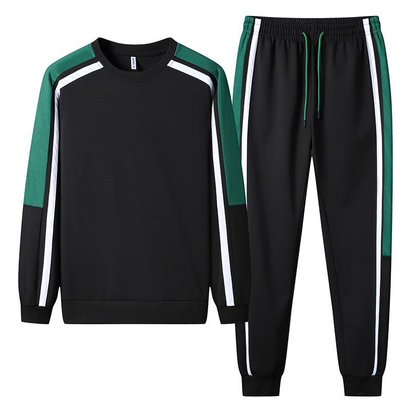 2025 New Spring And Autumn Men's Casual Set, Round-neck Long-sleeved Sweatshirt, Men's Sports Two-piece Set_voghion.com