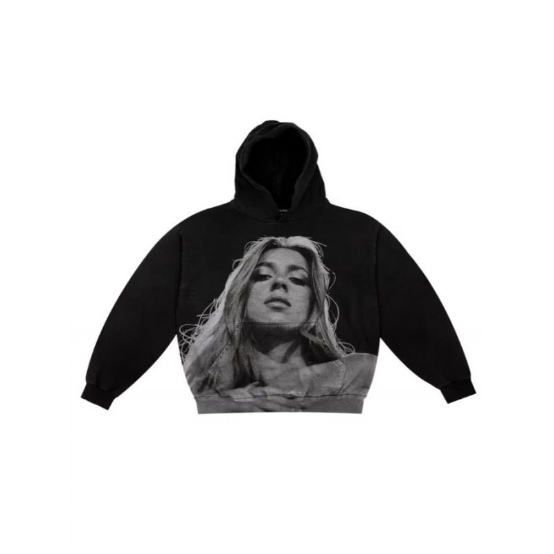 Sweat à capuche imprimé numérique pour homme avec un motif portrait unique - Pull oversize tendance pour femmes et adolescentes (camel, noir, gris, plusieurs styles)_voghion.com