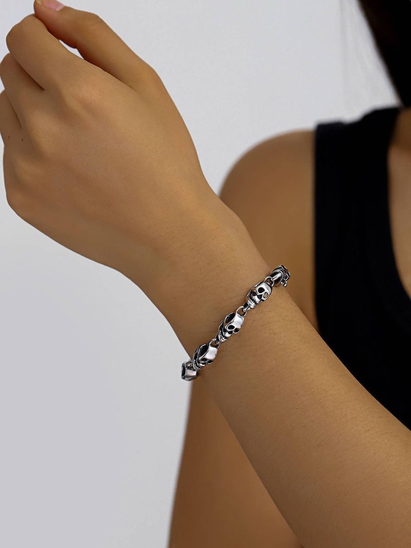 Style rétro européen et américain, style punk gothique, acier titane, tête de mort, style python, pour homme_voghion.com