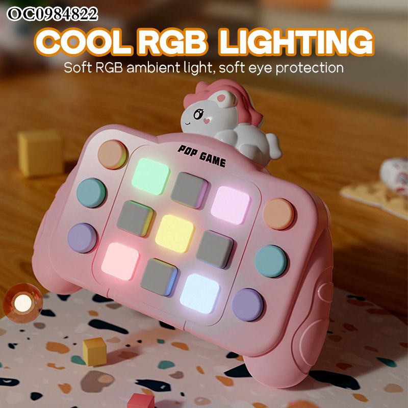 Juego de rompecabezas de burbujas con luces, consola de burbujas, juguete antiestrés portátil para niños y adultos._voghion.com