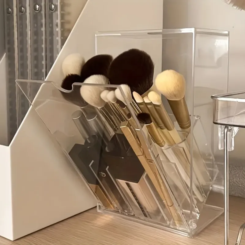 Bürstenhalter mit kippbarem Deckel – transparenter PS-Organizer_voghion.com