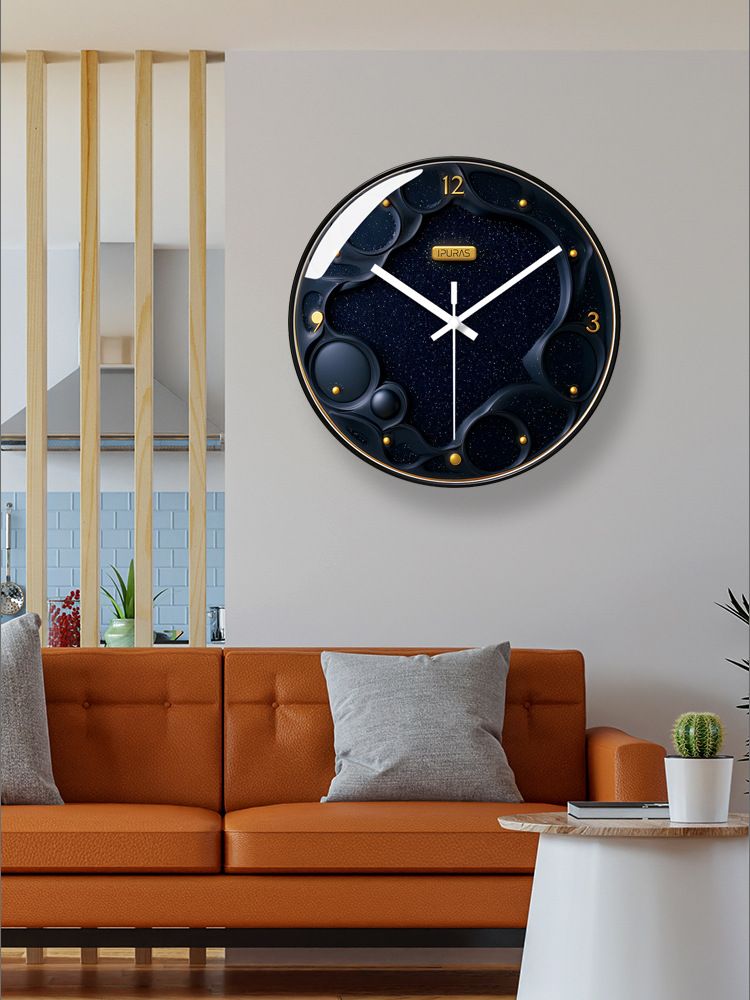Yipula 7278 Horloge murale à quartz ronde de luxe, style nordique, simple et créative, idéale pour un salon_voghion.com