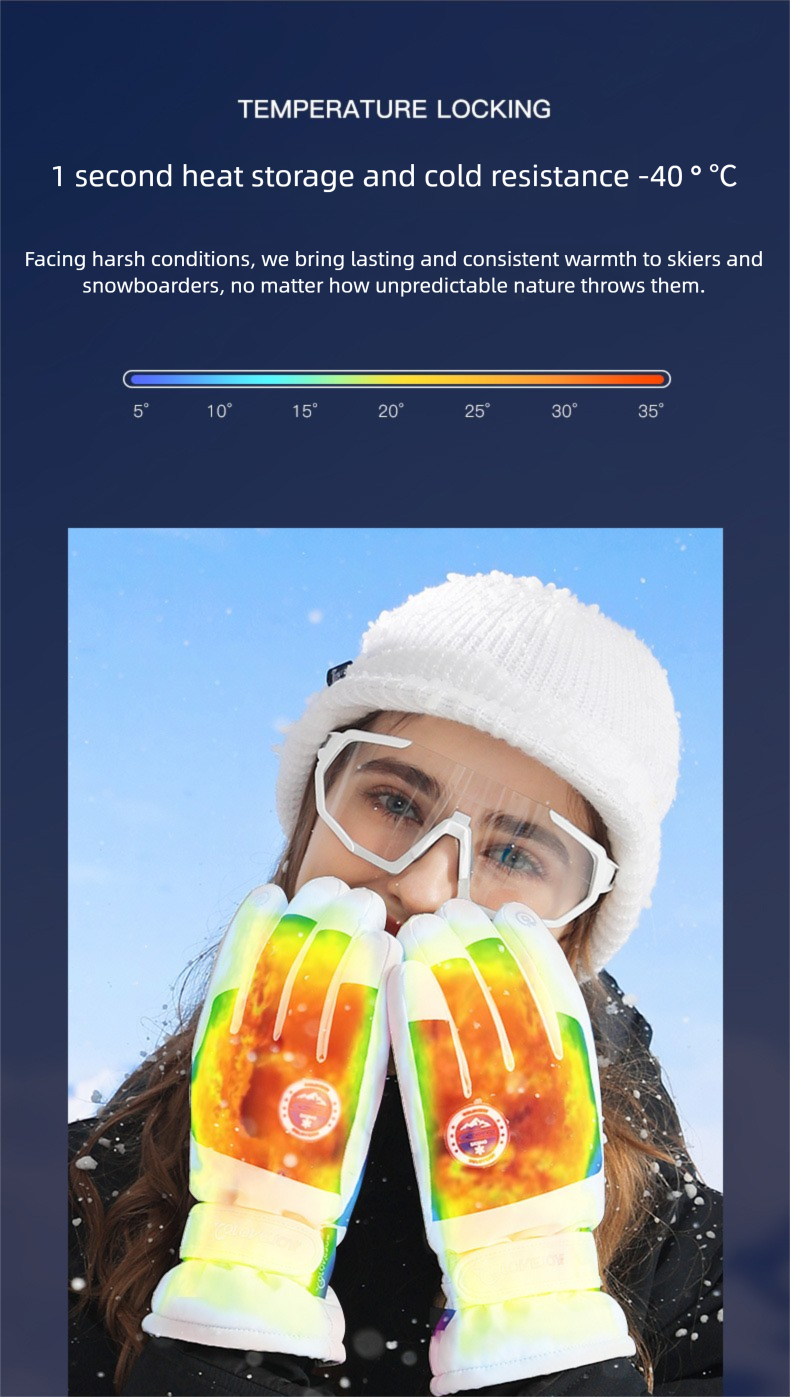 Gants d'hiver pour ski, extérieur, doublés en polaire, chauds, pour vélo électrique, antidérapants, imperméables, pour écran tactile, SK28_voghion.com
