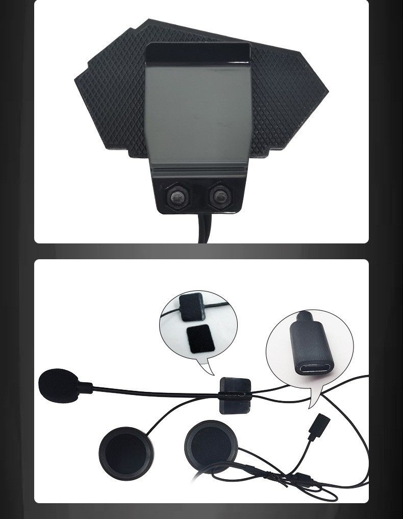 BT12S Motorcycle Helmet Bluetooth Headset 2000 mA Hard Mark Soft Mark Universal Takeaway Riding Bluetooth Headset_voghion.com