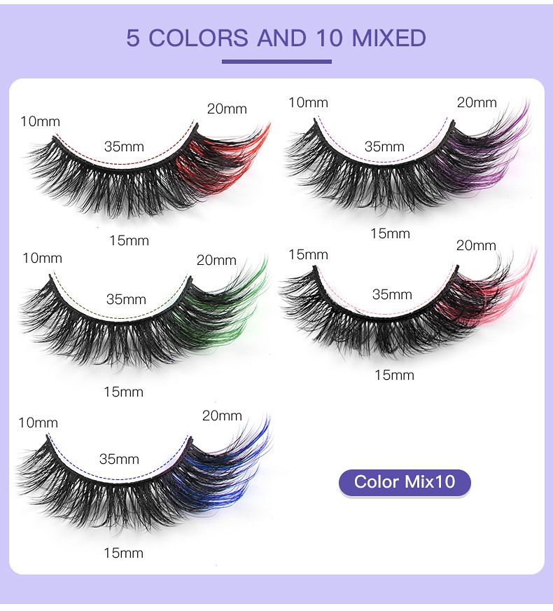 False Eyelashes New High Mink Hair Color Eyelashes Thick Curled Eye Tail False Eyelashes Eyelashes_voghion.com