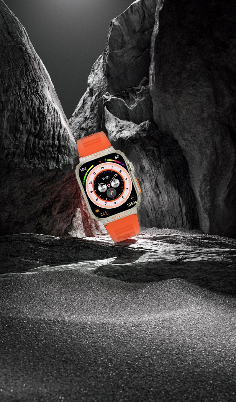 2025-ös divatos 430mAh-s nagy akkumulátoros ultra okosóra férfiaknak, 1,91 hüvelykes IP68 vízálló férfi órák LED-es erős zseblámpával_voghion.com