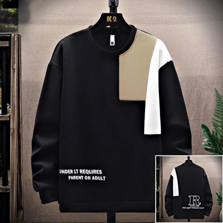 Herrenbekleidung Frühling und Herbst neuer Rundhalspullover mit Hosenanzug Herrenstil Modetrend lockere Sportfreizeit All-Match-Zweiteileranzug_voghion.com