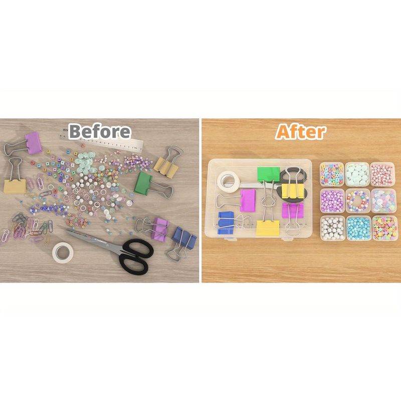 Mini-Aufbewahrungsbox-Set, transparente Mini-Behälter mit Deckel, für selbstgemachten Schmuck, Bastelnägel, Schreibwaren, Werkzeuge und die Organisation kleiner Gegenstände_voghion.com