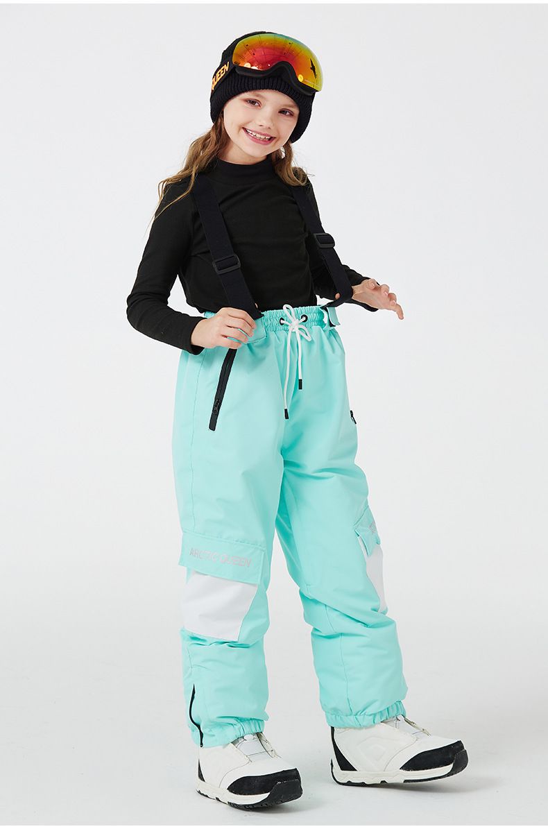 Kinder-Schneehose für Jungen und Mädchen – wasserdichte, isolierte Winter-Skihose mit Latz für Einzel-/Doppelskifahren_voghion.com