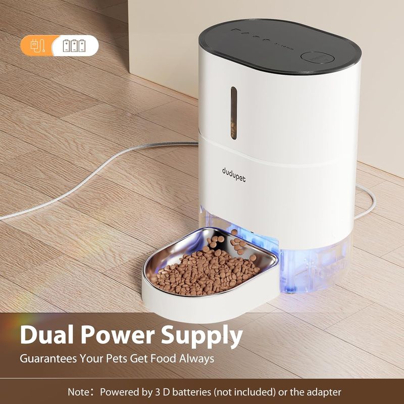 Futterautomat Katze - 4L Automatischer Futterspender Katze Mit 2.4G WiFi-Fernbedienung, Duale Stromversorgung, 10 Sekunden Sprachaufzeichnung, Edels_voghion.com