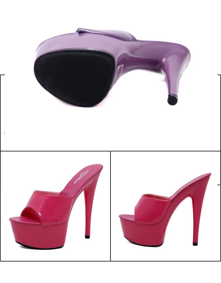 Nuovi sandali con tacco a spillo alti in vernice nera, sexy e impermeabili, con tacco alto e super tacco, per l'estate_voghion.com