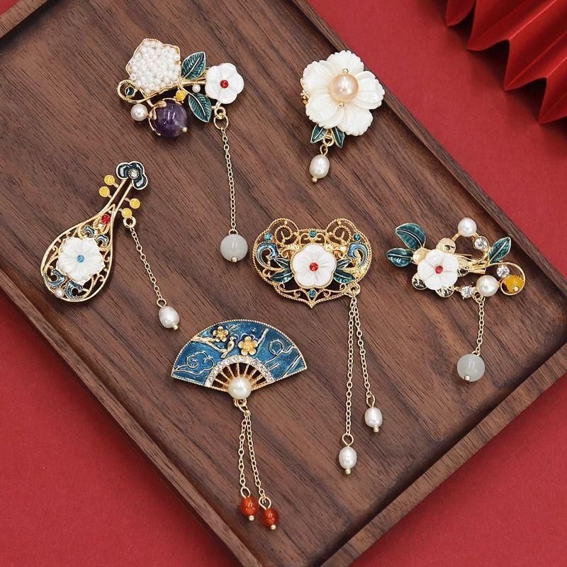 Broche Feminino Sense High-end Temperamento da Corte de Alta Qualidade Elegante Pino de Pérola Cheongsam Carcela de Imprensa Acessórios Hanfu Corsage_voghion.com