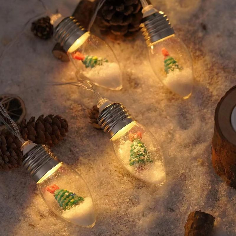 Cross-Border LED Decoration Bulb Snowman Christmas Tree Santa Claus Festive Atmosphere String Lights_voghion.com