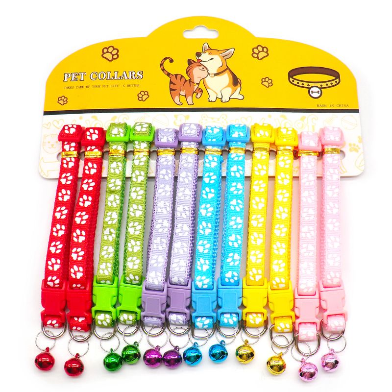 12 pezzi all'ingrosso mix di colori collari anti-smarrimento per cani, animali domestici, gatti, cuccioli, collare con fibbia con campanello, 6 colori, impronta_voghion.com
