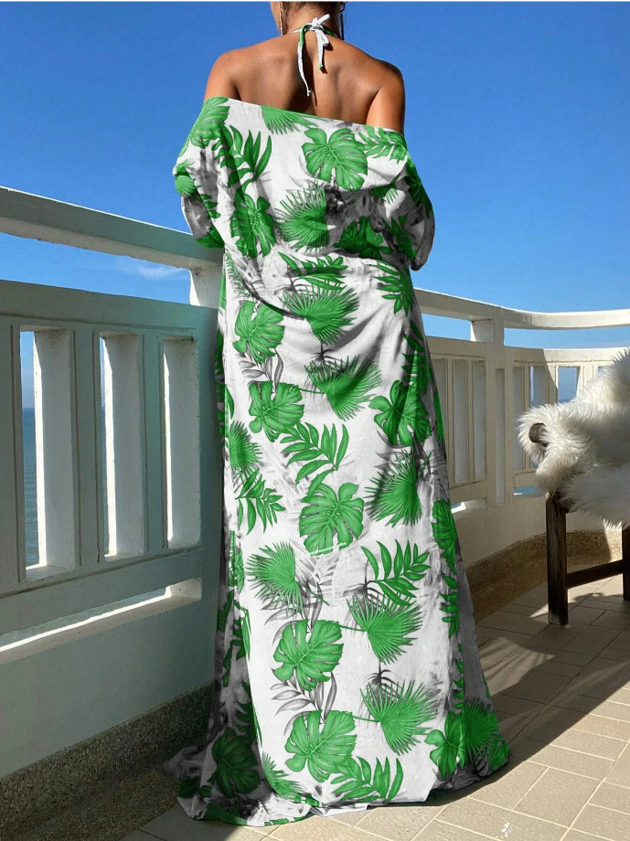 Badekleeder Fraen Split Dräi-Stéck Laangärm Blouse Internet Promi Riemen Bikini_voghion.com