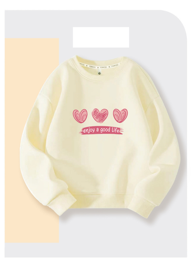 Felpa con cappuccio per ragazza primavera e autunno Love Girl Top Abbigliamento autunnale a maniche lunghe_voghion.com