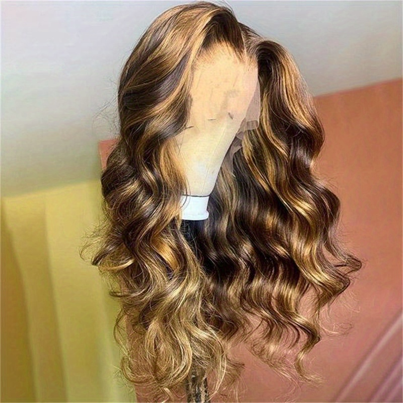 Evidenziare 4/27 parrucche di capelli umani dell'onda del corpo di colore 13 * 4 parrucche anteriori del pizzo dei capelli umani per le donne ragazze 16-36 pollici_voghion.com