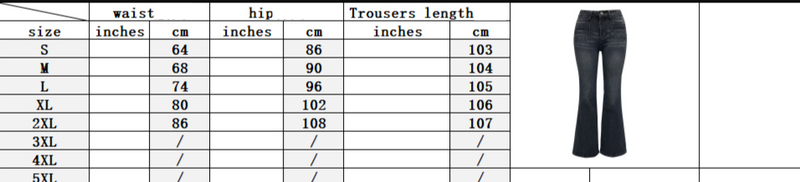 retro washed high-waist slim stretch micro-flared women's jeans in stock_voghion.com