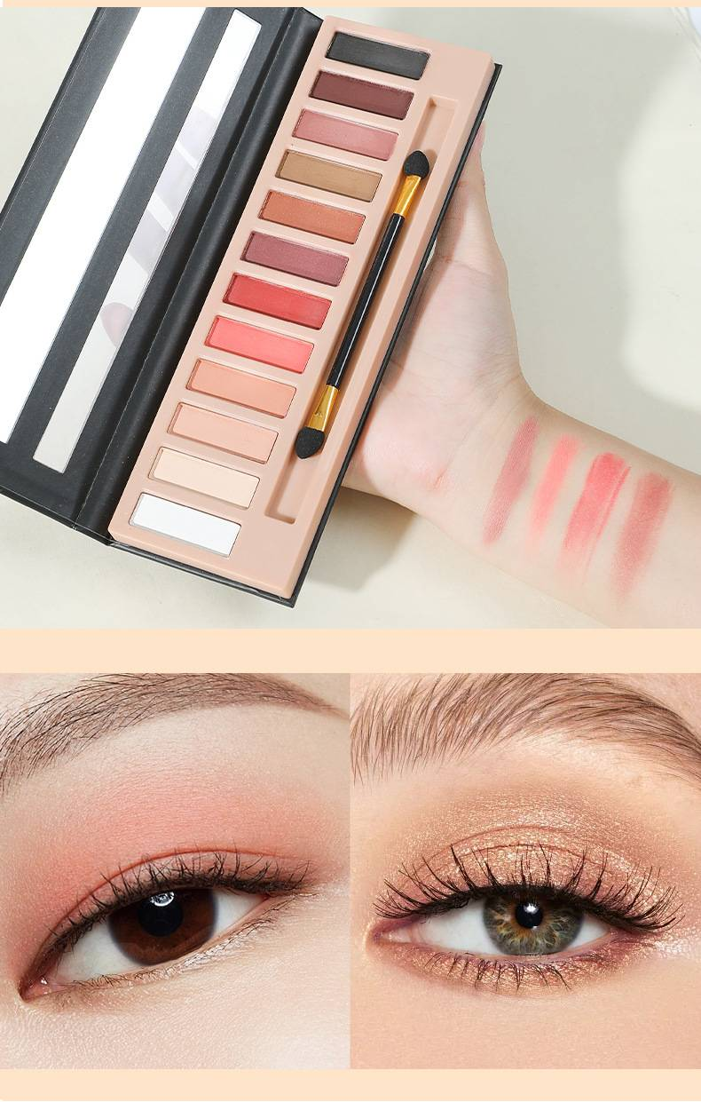 12 tonalità Cool Ash Smoky Eye Shadow Ombretto color terra opaco perlato_voghion.com