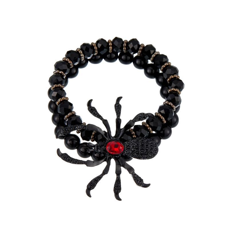 Bracciale con pila di ragni punk rock da uomo, tendenza della nuova personalità transfrontaliera del 2024_voghion.com