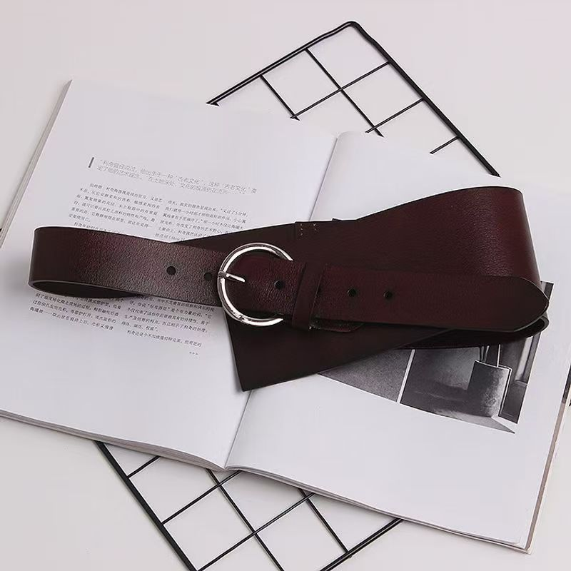Echtleder-Außengürtel für Damen, Rock, Mantel, Bund, schlichter und vielseitiger dekorativer extra breiter Gürtel, Koreanisch_voghion.com