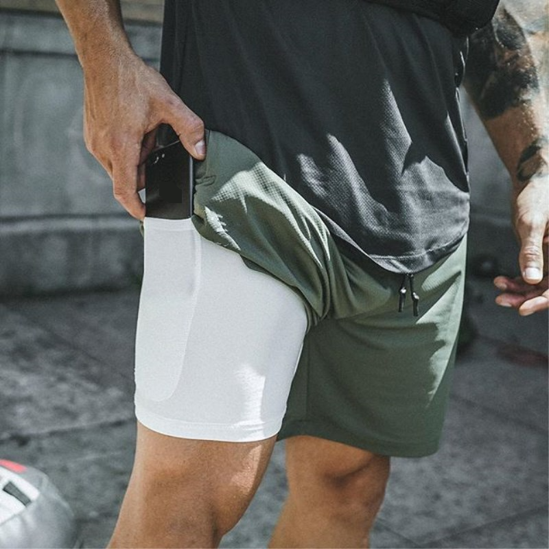Men's Quick-Dry Basketball Shorts With Liner - Breathable 5-Inch Gym Running Shorts (Moisture-Wicking Lightweight Solid Color Athletic Fit)_voghion.com