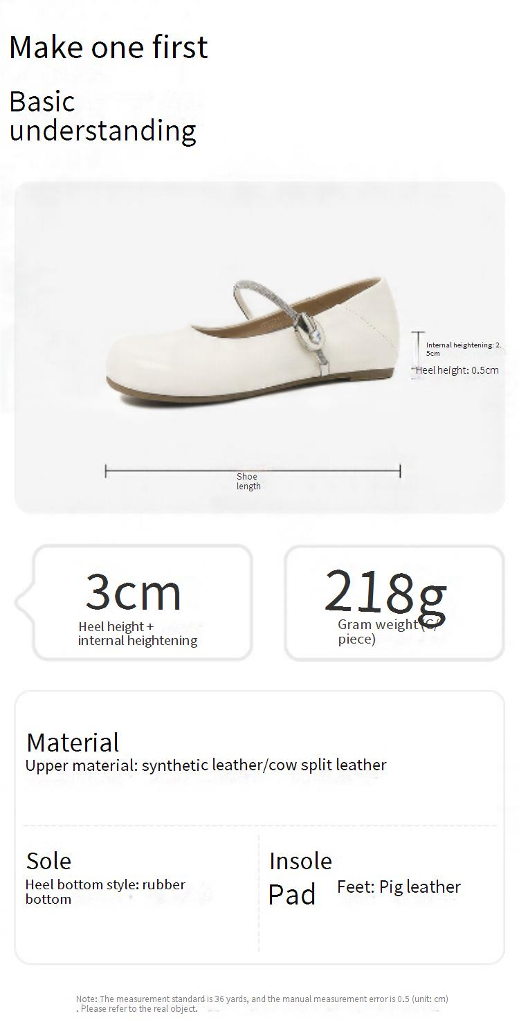 【Weiche Sohle und weiches Obermaterial】 Cameido Mary-Jane-Schuhe mit Knöchelriemen und Kristallen, 2025 Herbstschuhe mit runder Zehenpartie und niedrigen, flachen Einzelschuhen_voghion.com