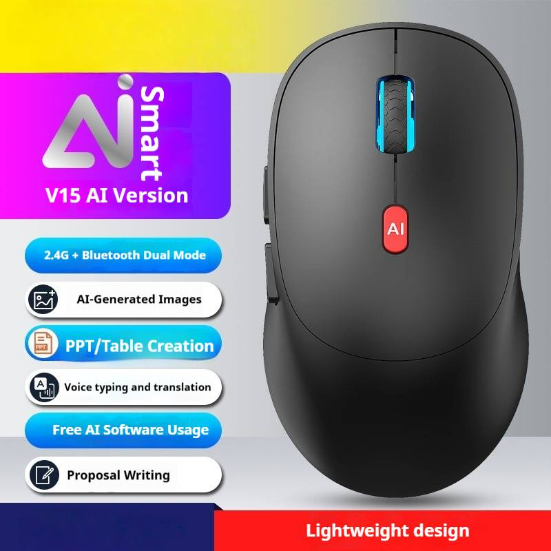 AI Voice Mouse – 3-Modus-Bluetooth-Funkmaus mit DeepSeek AI, Spracherkennung, Übersetzungs- und Malunterstützung, 4000 DPI, ergonomisches Design für PC_voghion.com