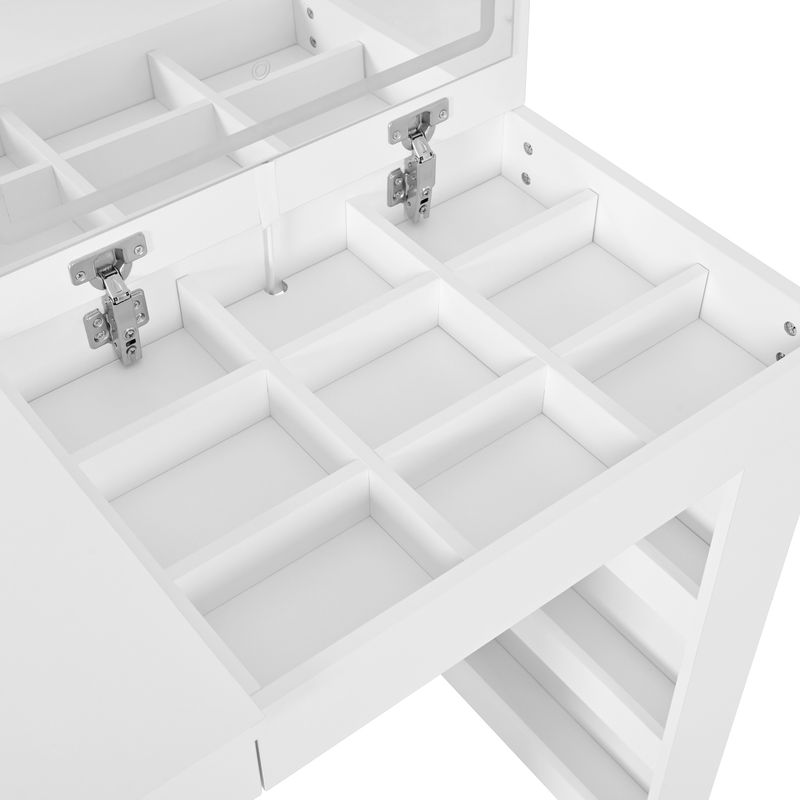 Drehbarer Schminktisch mit LED-Beleuchtung,Frisiertisch,Bürotisch,weiß,105×40×80cm_voghion.com