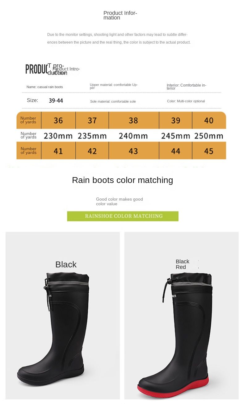 Egycipős High Tube vízálló szájú esőcsizma 39-45 méret_voghion.com