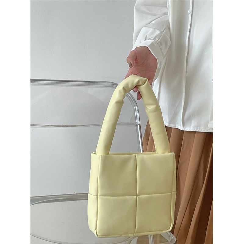 Einzigartiges Design Weiches Leder Damen 2024 Neue modische und vielseitige Handtasche, Textur Diamant Gitter gefüllt Baumwolle Quadrat_voghion.com