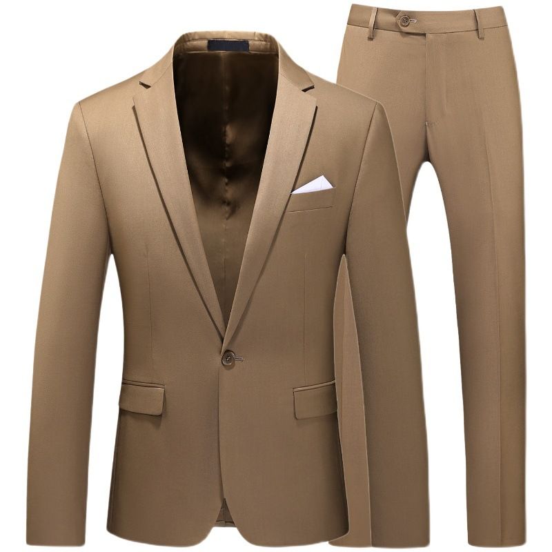 CT Ensemble deux pièces pour homme, tenue de soirée, coupe slim, costume d'affaires, neuf, violet, vert clair_voghion.com