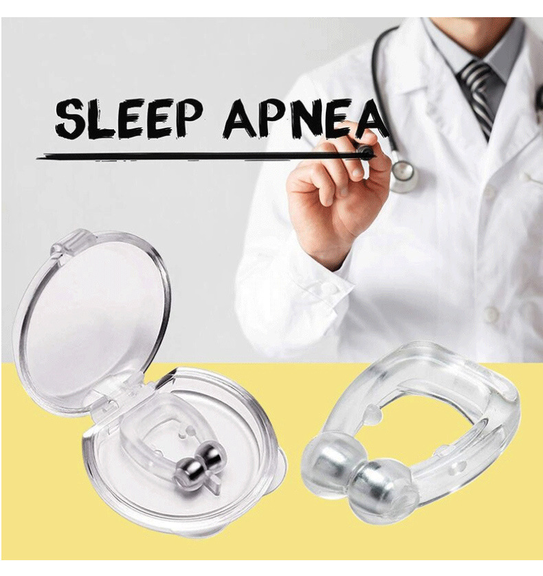 Dispozitiv magnetic anti sforăit Opriți sforăitul Agrafă pentru nas Respirație ușoară Îmbunătățirea somnului Dispozitiv de noapte de protecție pentru apnee cu carcasă 1/2/4 buc._voghion.com