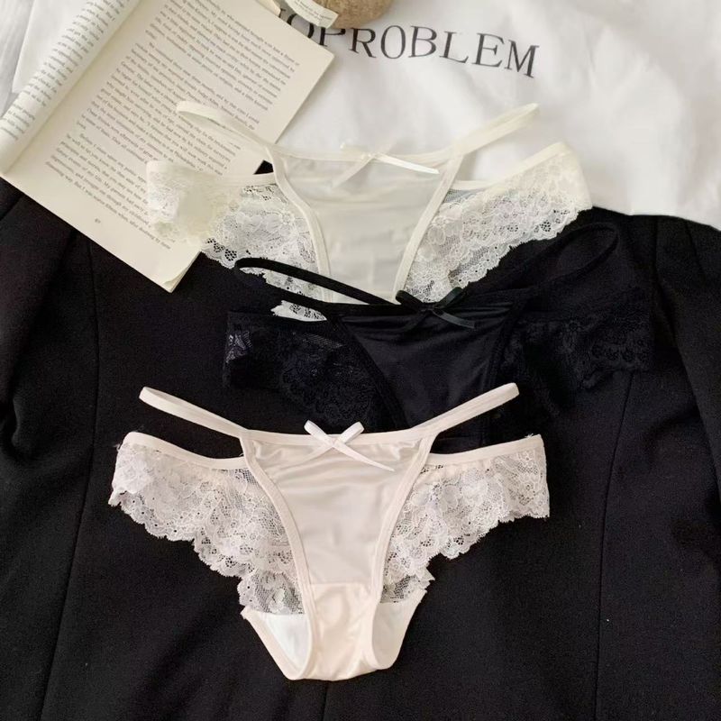 LuvBox Charming Style * French Little Fragrance Sexy Mesh Lace per le donne Simple Hollow Pure Desire Mutandine a triangolo a vita bassa_voghion.com