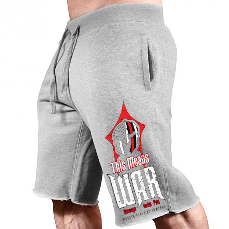 Muscle Fitness Brother - Pantalones cortos elásticos de algodón con estampado grande para hombre, deportes, correr, ocio, personalidad_voghion.com