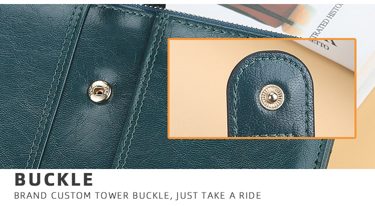 Wallet Women's Long Korean Edition Large Capacity Buckle Zipper Handheld Bag Fashionable Multi Card Wallet_voghion.com
