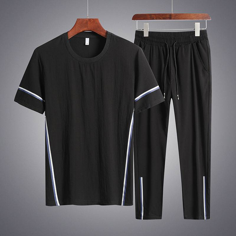 Men's Casual Sports Suit Plus Size Plus Size With a Set Of Men's Shorts Short-Sleeved T-Shirt Clothes_voghion.com