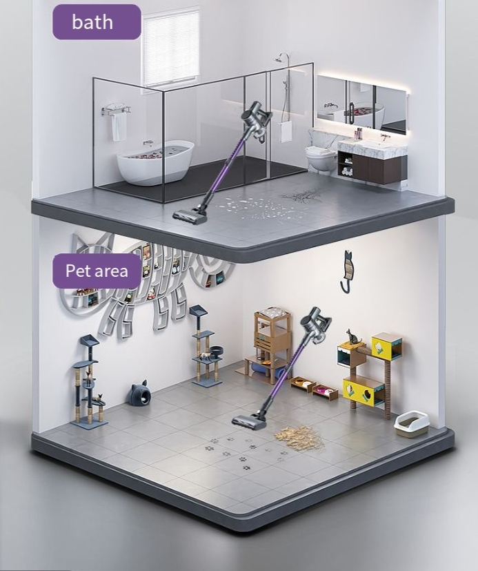 Dammsugare för hushållens handhållna kraftfulla trådlösa dammsugare för mattrengöring med hög effekt_voghion.com